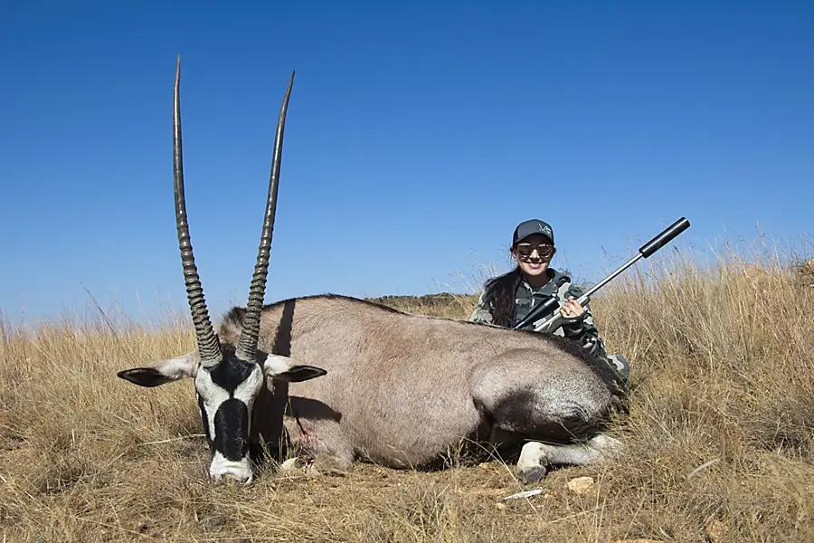 Rifle Hunting in South Africa - Hunter and Gemsbuck trophy