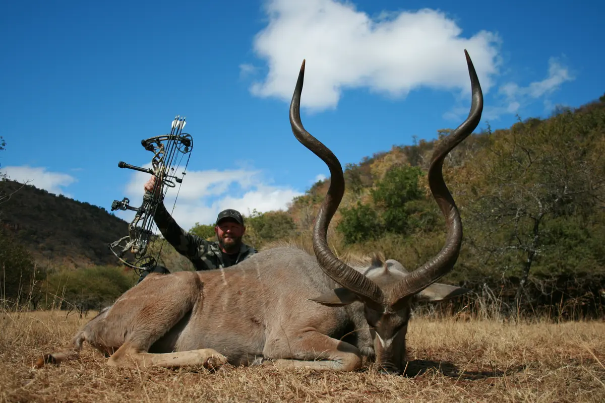 Bow hunt big kudu in South Africa - hunter with a big kudu trophy