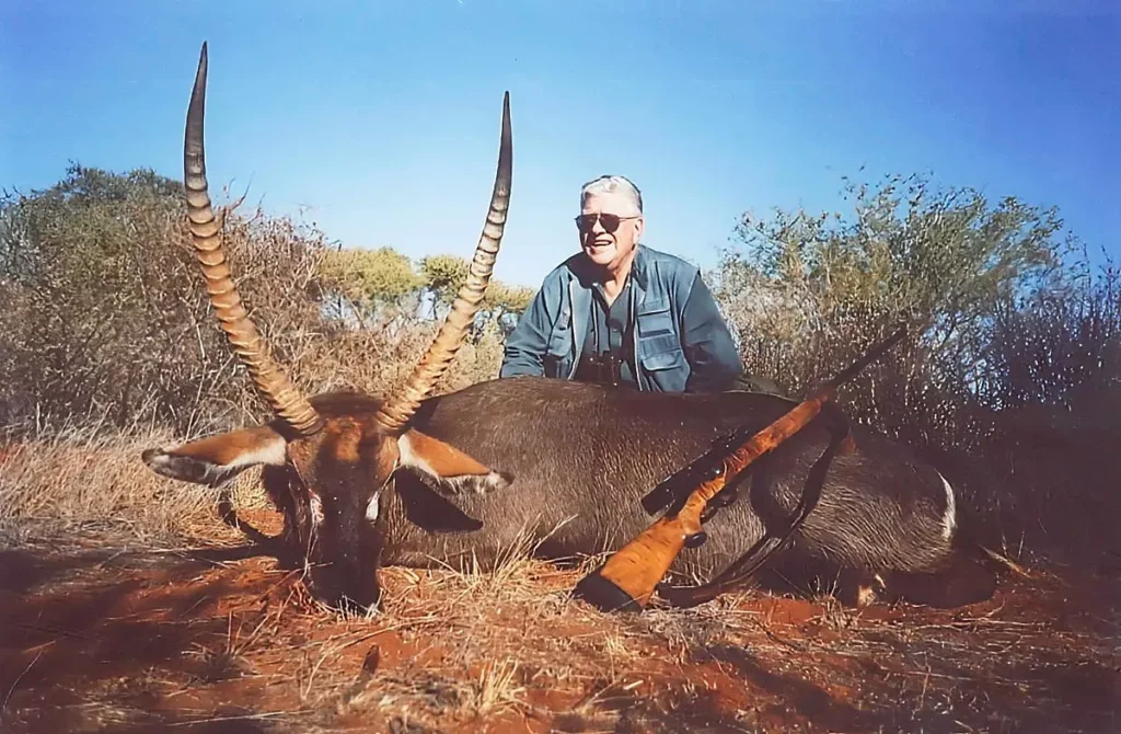 Hunting Waterbuck in South Africa - Hunter and trophy Waterbuck.